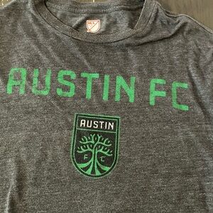 Official MLS Austin FC tee shirt. Gray. Mens size medium